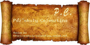 Páskuly Celesztina névjegykártya